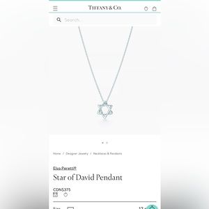 Tiffany Star of David Pendant sterling silver